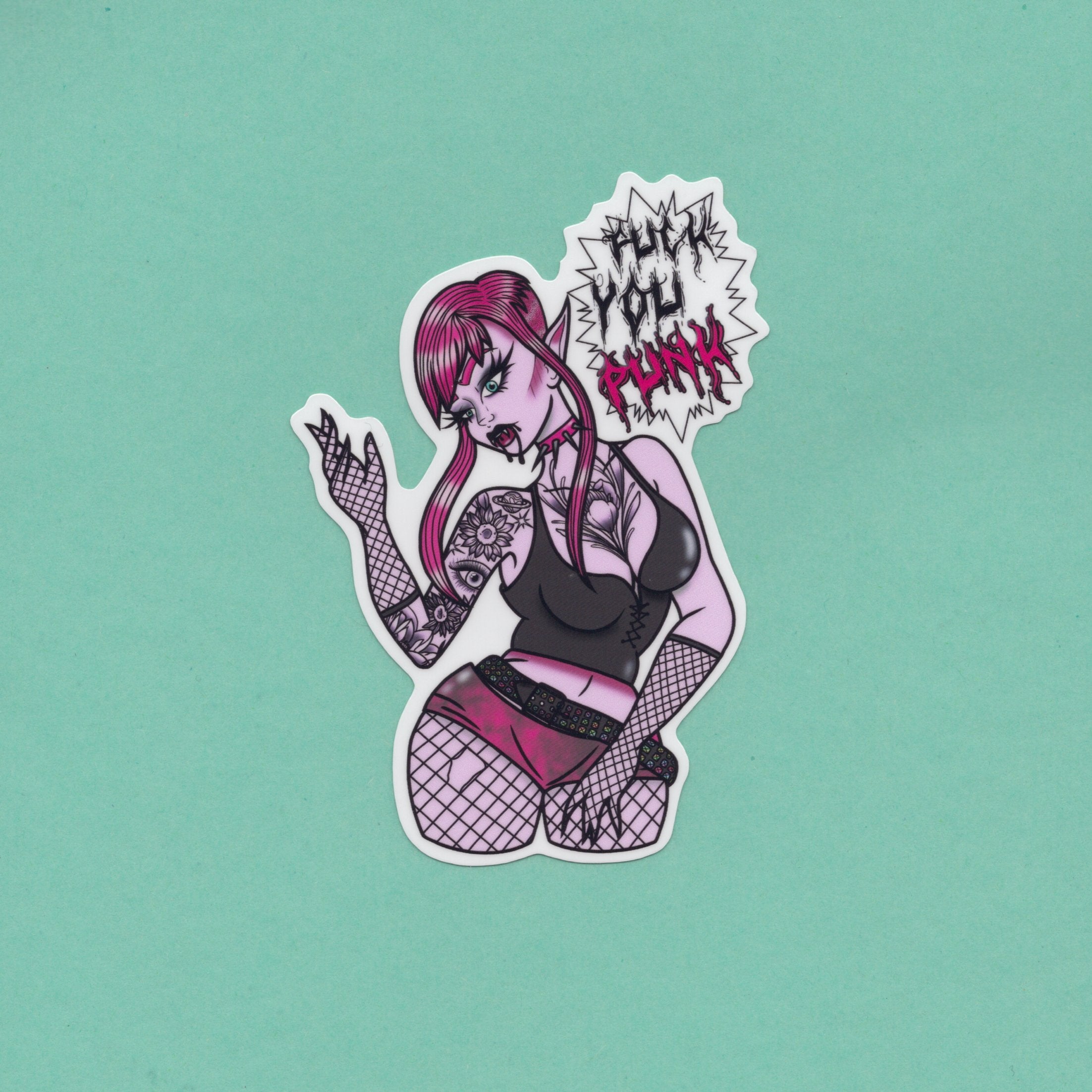 tyttö peikko tarra, punk